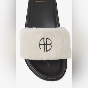 Anine Bing Britt Faux Fur Slides 40
